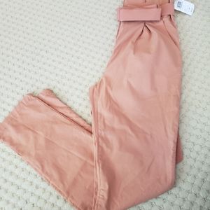 High Waist Tie Tapered Pants